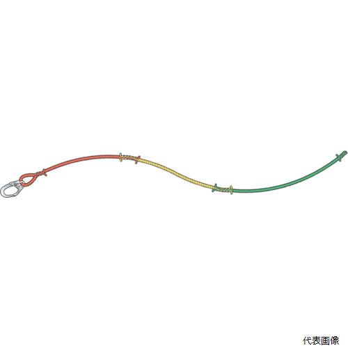 【特長】 ●3色介錯ロープを簡単に取り付け・取り外しできるよう、フックとセットで販売致します。 【用途】 ●玉掛作業時の危険防止のために。 ●ロープ径(mm)：φ12 ●全長(m)：5 ●専用フック・ロープのセット 【材質／仕上】 ●ロープ：ポリエステル　フック：スチール 【入数】 ●1組 他のサイズはこちら 在庫のない商品は検索に表示されない場合がございます　