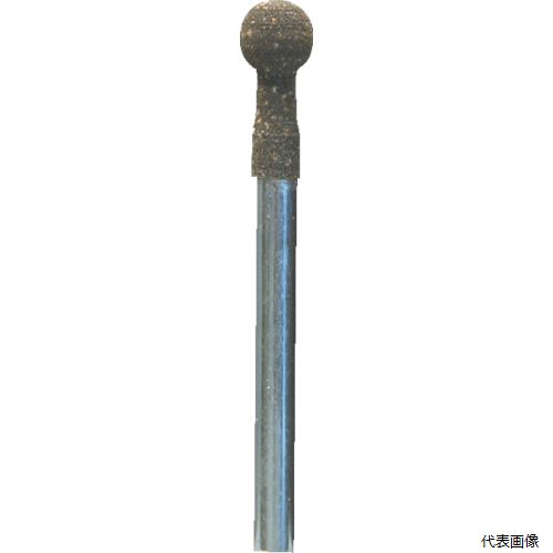 【特長】 ●弾性効果により、スクラッチが入りにくく、均一な研削面がえられます。 ●弾性効果により、スクラッチが入りにくく、均一な研削面が得られます。 【仕様】 ●全長(mm)：42.0 ●外径(mm)：5 ●形状：球 ●硬さ：ミディアム ●最高使用回転数(rpm)：30000 ●軸径(mm)：3.0 ●砥粒：WA ●幅(mm)：5 ●粒度(#)：120 ●先端径：Φ5 ●粒度：WA　ミディアム＃120 ●硬度：ミディアム ●砥石径(mm)：5.0 ●適合素材：工具鋼、合金鋼、ステンレス、アルミニウム、銅 ●軸径：φ3.0 ●砥石径(mm)：5.0 ●砥石長(mm)：5.0 【入数】 ●1袋/10本 他のサイズはこちら 在庫のない商品は検索に表示されない場合がございます　