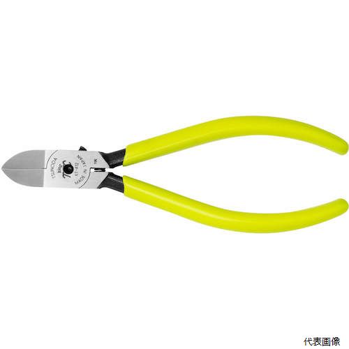 【特長】 ●ストッパーのロック機構で刃の開き幅を調整する事で、無駄なストロークがなくなり作業効率がアップします。 【仕様】 ●全長(mm)：151 ●刃表面形状：フラット刃 ●切断能力(mm)プラスチック：φ5.0 ●切断能力(mm)樹脂：φ5 ●フラット刃 ●ばね付 【材質／仕上】 ●機械構造用炭素鋼 ●グリップ：塩化ビニール 【注意】 ●非絶縁工具です。電源を切ってお使い下さい。 ●使用用途以外には使用しないで下さい。 ●その他商品台紙注意事項参照。 【入数】 ●1丁 他のサイズはこちら 在庫のない商品は検索に表示されない場合がございます　
