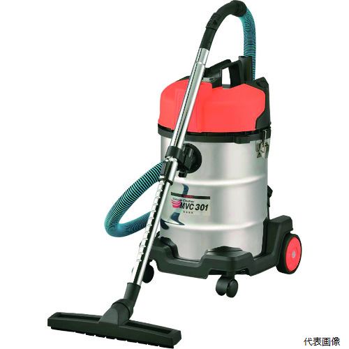 【特長】 ●ブロワー機能付で、奥に溜まったゴミを吹き飛ばします。 ●フィルターの手入れが簡単で、取り外せて水洗いができます。 ●伸縮可能なサクションパイプで、延長管での長さ調節が不要です。 ●乾湿両用タイプなので、広がった水も吸引します。 ●電源ケーブルが10mあり、延長コードなしで広範囲の作業が可能です。 ●ダストボックスは丈夫なステンレス製で、いつまでも美しく長持ちします。 ●温度サーモ付きでモーターを保護します。(モーターが高温になると自動停止) 【用途】 ●オフィスやホテル、旅館などの施設、車内やガレージ、倉庫などの汚れやすい場所、食堂やレストランなどの水回りの清掃に。 【仕様】 ●集じん容量(L)：30 ●吸水量(L)：16 ●最大真空圧(kPa)：17.1 ●最大風量(［［M3］］/min)：2 ●騒音値(dB)：84 ●幅(mm)：386 ●奥行(mm)：415 ●高さ(mm)：635 ●電源(V)：単相100 ●消費電力(W)：1200 ●電源コード長さ(m)：10 ●タンク容量(L)：30 【材質／仕上】 ●ダストボックス：ステンレス 【セット内容／付属品】 ●サクションホース ●サクションパイプ ●フロアノズル ●コーナーノズル ●ブラシノズル(コーナーノズル付け替え用) 【注意】 ●油や揮発性の液体の吸引はできません。 ●フィルターの交換・掃除はこまめにして下さい。 【入数】 ●1台 他のサイズはこちら 在庫のない商品は検索に表示されない場合がございます