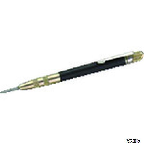 【特長】 ●高品質な自動センターポンチです。 ●ケガキ針としても使用できます。 ●持ちやすいプラスチック製のグリップ付仕様です。 【仕様】 ●全長(mm)：140 ●直径(mm)：9 ●最大打力(N)：117 ●硬度：HRC41 【材質／仕上】 ●クロムバナジウム鋼 【入数】 ●1本 他のサイズはこちら 在庫のない商品は検索に表示されない場合がございます