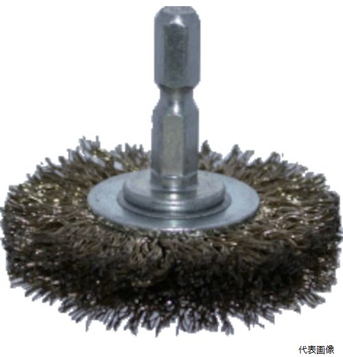 トラスコ TB-6221-60 TRUSCO 軸付ホイールブラシ φ50X軸6.35 真鍮メッキ鋼線 線径0.2