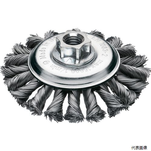 LESSMANN 47225WJP 左右逆ノットべベルブラシ Φ115 高張度鋼線 線径0.5