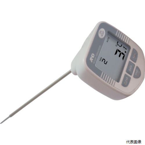【特長】 ●水に強い防水形中心温度計です。 ●99個の測定データをメモリーします。 ●温度プローブ先端は極細のΦ2mmです。 ●簡易ストップウォッチ機能で温度と経過時間の変化を同時に表示（秒単位）します。 ●温度測定の始まりと終わりの温度および経過時間がメモリー可能です。 ●温度だけの簡単メモリーも可能です。 【仕様】 ●測定温度範囲(℃)：-40〜220 ●温度最小表示(℃)：0.1 ●表示温度範囲(℃)：-50.0〜230.0 ●プローブ長(mm)：φ3×130 ●センサー：サーミスタ ●電源(V)：コイン型リチウム電池(CR2450)×1個(モニター用付属) ●幅(mm)：55 ●奥行(mm)：178 ●高さ(mm)：55 ●電源：コイン型リチウム電池(CR2450)×1個(モニター用付属) ●先端部：φ2×18mm ●保護等級：IPX7 【入数】 ●1個 他のサイズはこちら 在庫のない商品は検索に表示されない場合がございます　