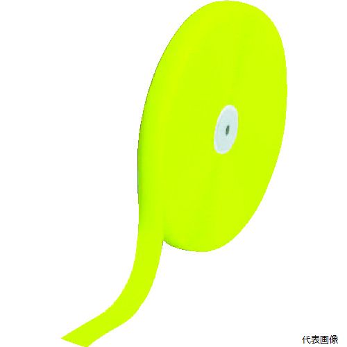 【特長】 ●繊維製品なので軽く、お好みのサイズにカットでき、縫製取付や加工が容易にできます。 【用途】 ●さまざまな商品の固定に。 【仕様】 ●色：蛍光イエロー ●幅(mm)：25 ●長さ(m)：25 ●厚さ(mm)：1.9 ●縫製取付タイプ 【材質／仕上】 ●ポリエステル 【注意】 ●途中継ぎ目が入ることがあります。ご了承ください。(使用上問題ありません) 【入数】 ●1巻 他のサイズはこちら 在庫のない商品は検索に表示されない場合がございます　