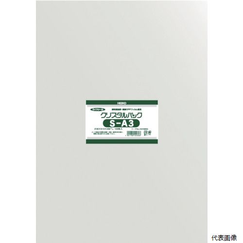 シモジマ 6739900 S31-43.5 HEIKO OPP袋 テープなし クリスタルパック S-A3 100枚入り