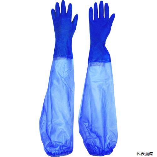 東和コーポレーション 778-S ビニスター 腕カバー付手袋 ビニスター腕カバー付マリン S(4.0)