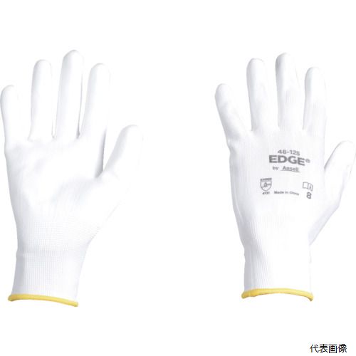 【スタンプラリー】アンセル 48-125-6 Ansell ウレタン背抜手袋 エッジ 48-125 ホワイト XSサイズ
