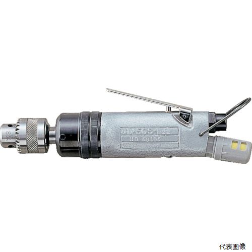 【特長】 ●小型・軽量・強力で、あらゆる穴あけ作業に対応できます。 【用途】 ●あらゆる穴あけ作業に。 【仕様】 ●チャック能力(mm)：8 ●穴あけ能力(mm)：8 ●無負荷回転数(min［［の−1乗］］)：2200 ●空気消費量(［［M3］］/min)：0.40 ●全長(mm)：205 ●ホース取付口：Rc1/4 ●排気：後方 ●使用エアホース内径(mm)：9.5 ●使用空気圧力(MPa)：0.6 ●軸心から側面まで(mm)：21 ●軸寸法：3/8-24UNF ●騒音レベル(dB)(A)：77 ●使用空気圧力：0.6MPa ●ストレートタイプ 【入数】 ●1台 他のサイズはこちら 在庫のない商品は検索に表示されない場合がございます