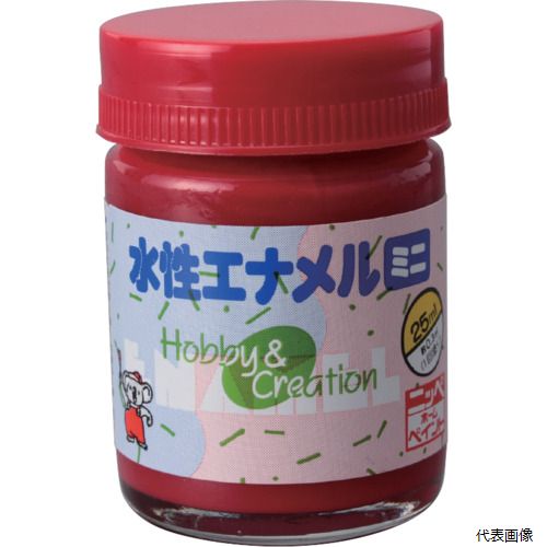 ニッペ 49365375 ニッぺ 水性エナメルミニ 25ml レッド HSB008-25