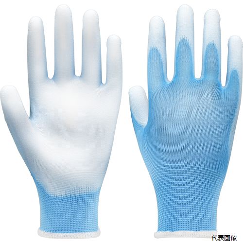 【特長】 ●フィット感に優れ、指先の細かい作業に最適です。 ●ホコリが発生しにくい長繊維で編まれています。 ●お得な10双パックです。 【用途】 ●果樹収穫 ●農作業 ●園芸作業 ●流通作業 ●精密機械取り扱い 【仕様】 ●色：ブルー ●サイズ：M ●ゲージ数：13 ●全長(cm)：23.5 ●手のひら周り(cm)：18.8 ●中指長さ(cm)：7.3 ●13ゲージ編 【材質／仕上】 ●手袋：ポリエステル ●すべり止め：ポリウレタン 【注意】 ●炎・火花・高温の蒸気等、熱いものに直接触れないでください。やけどの恐れがあります。 ●電気作業には使用しないでください。感電の恐れがあります。 ●鋭利な刃物、ガラスや金属等のバリを強く握らないでください。切創事故を起こす恐れがあります。 ●回転体作業には使用しないでください。手袋が巻き込まれてケガをする恐れがあります。 ●体質によってはかゆみ・かぶれ・発疹等を起こす場合があります。異常を感じられたら使用を中止してください。 【入数】 ●1組/10双 他のサイズはこちら 在庫のない商品は検索に表示されない場合がございます　