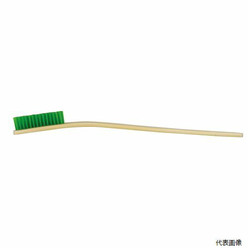 竹柄ブラシ 曲柄 ナイロン線 11103 イチネンアクセス