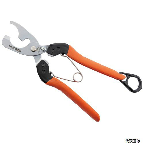 【仕様】 ●刃物鋼 ●ハードクロムメッキ 【用途】 ●芽キズ作業に 【特長】 ぶどう等の発芽率を向上させるための専門道具です。 ●発芽させたい芽の先端に、深さ2mm(形成層にかかる)程度の切れ込みを入れれます。 ●ねじを反対側に取り付けると、閉じ幅を調整できます。 【カラー】 ●オレンジ 【サイズ】 ●180mm 【入数】 ●1ヶ -- 関連商品はこちら -- SS-1　替バネ CA-2　鋏ケースB 摘果鋏用 -- 他のサイズはこちら -- 在庫のない商品は検索に表示されない場合がございます