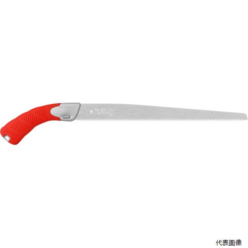 【特長】 ・果樹全般(特にリンゴ)から庭木の剪定まで幅広く使用出来ます。スムーズな切味と切口の綺麗さが特長です。 ・グリップ本体内蔵のリューズによる替刃システムは、工具を必要とせずスピーディーで確実な替刃の交換が可能です。 ・刃先は衝撃焼入れを施し永切れします。また刃全体に無電解ニッケルメッキを施しているので錆難いです。 【製品サイズ】 H510mm×W110mm×D30mm 【製品重量】 320g 【材質】 刃：SK材/柄：アルミダイカスト・エラストマ樹脂/鞘：木 【入数】 1本 本体・替刃はこちら 在庫のない商品は検索に表示されない場合がございます
