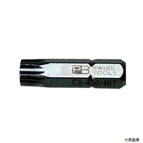 【特長】 ●強度と精度に優れた差込角1/4”(6.35mm)のヘクスローブビットです。 【仕様】 ●差込角(”HEX)：1/4(6.3mm) ●サイズ：T40 ●全長(mm)：25 ●先端外形寸法(mm)：6.65 ●適合ネジ：M7-8 ●質量(g)：11 【注意事項】 ※メイン画像は代表画像です。 【入数】 ●1本 他のサイズはこちら 在庫のない商品は検索に表示されない場合がございます