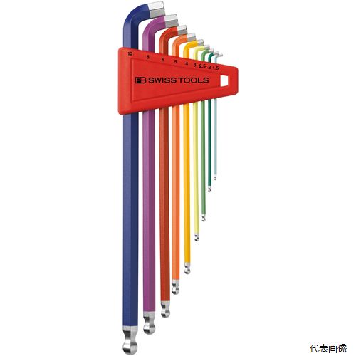 2212.LH-10RB レインボショートヘッド六角セット(パックナシ PB SWISS TOOLS