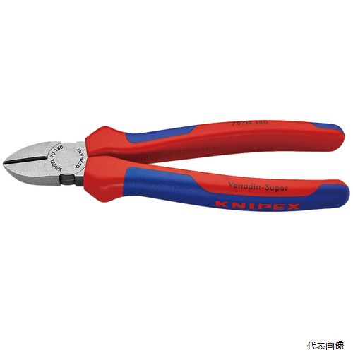 【特長】 ●様々な場面で活躍する汎用性の高い斜ニッパー。 ●高品質な原材料を用いることで、精密な作業を可能にし、ツール寿命も長くなっています。 ●軟線・硬線を精密に切断することができます。 ●刃の先端では細い銅線を丁寧に切断することができます。 ●入念な焼入れ処理が施された刃の硬度は約HRC62。 ●ヘッド先端は細くなっており、狭い場所での作業も可能です。 ●ハンドルは複数の材質で作られたプラスチックカバー付き。 【仕様】 ●ヘッド仕上げ：黒防錆コート・研磨 ●ハンドル仕様：コンフォート ●刃材質：オイル焼き入れ(焼き戻し処理済み)バナジウム電気鋼 ●切断面：傘状(斜め刃） ●切断能力（軟線；φmm)：4.0 ●切断能力（中硬線；φmm)：3.0 ●切断能力(硬線；φmm)：2.5 ●全長(mm)：180 ●質量(g)：252 【注意事項】 ※コンフォートハンドル（本品）は絶縁ではありません。 【入数】 ●1丁 他のサイズはこちら 在庫のない商品は検索に表示されない場合がございます