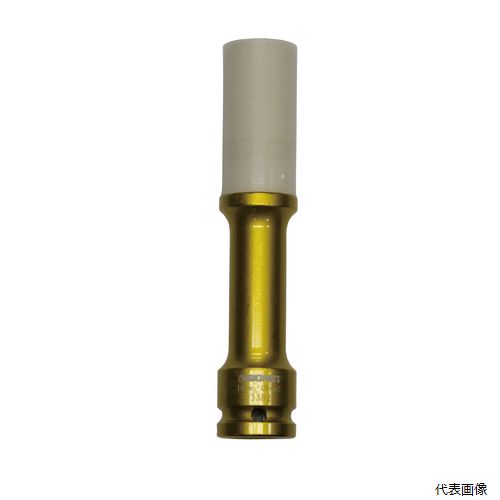 【特長】 ●薄肉ロングタイプ。 ●ホイールへのダメージを軽減する樹脂カラー付き。 【仕様】 ●差込角(SQ)：1/2 ●サイズ(mm)：19 ●全長(L；mm)：150 ●先端部ソケット外径(D1；mm)：29(樹脂カラー含む) ●差込部ソケット外径(D2；mm)：30 【注意事項】 ※ピン・リングは付属しておりませんので、別途お買い求め下さい。 ※安全のために、ピン・リングを必ずご利用ください。 【入数】 ●1個 他のサイズはこちら 在庫のない商品は検索に表示されない場合がございます