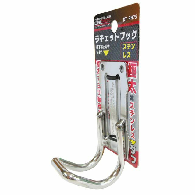 極太7mm軸径で強度抜群! 【特長】 ●落下防止用穴付き（約5.5mm穴） ●ベルト幅60mm対応 【商品サイズ】 H100×W45×D58mm 【材質】 ●SUS304 【内容量】 1ヶ 他のサイズはこちら 在庫のない商品は検索に表示されない場合がございます