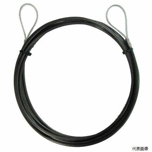 trad PVC被覆メッキ付ワイヤーロープ 両端アイ加工 径2.4mm×3m THW-2443I sk360629 三共コーポレーション