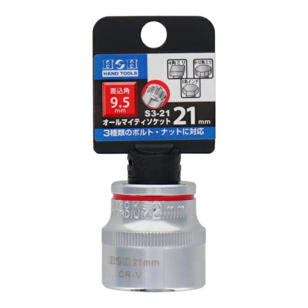 H＆H オールマイティ ーソケット3分角 9.5x21 S3-21 sk819261 三共コーポレーション