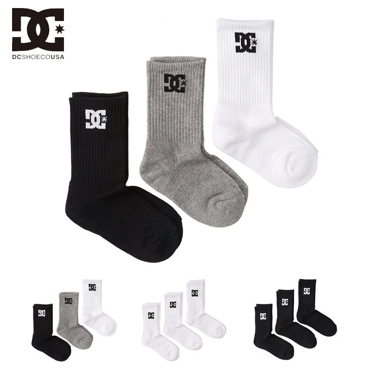 Rakuten - DC SHOE ディーシー ソックス 3足組 クルー 靴下 くつ下 ロゴ SPP DC CREW 3PK