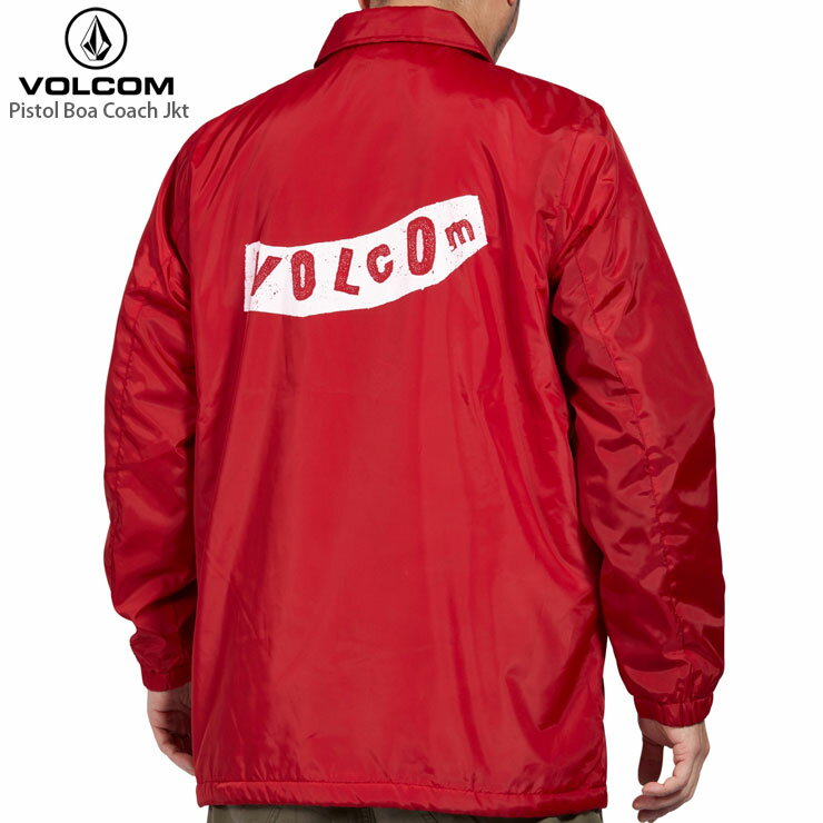 ボルコム コーチジャケット メンズ 【在庫処分】VOLCOM ボルコム コーチジャケット Pistol Boa Coach Jkt RED ウィントブレーカー【クエストン】