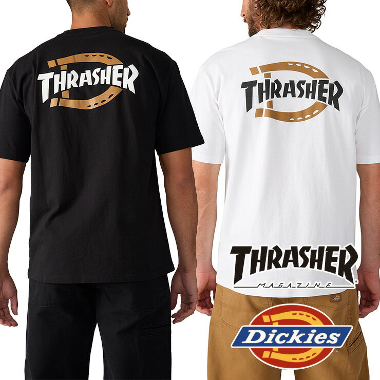 Rakuten - ディッキーズ スラッシャー コラボ Tシャツ メンズ Tシャツ クルーネック カットソー TEE ティーシャツ THRASHER DICKIES