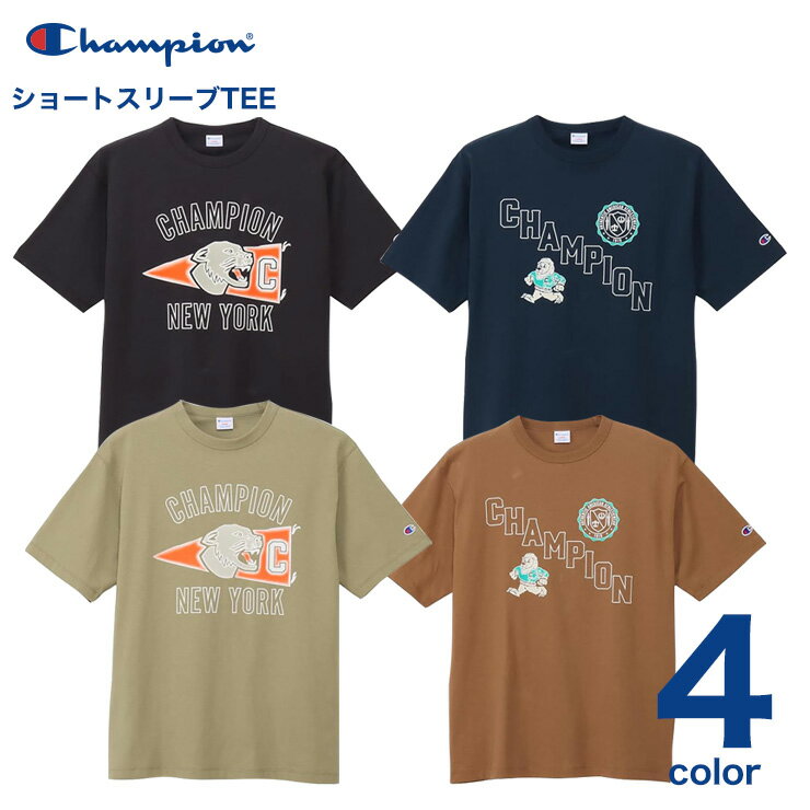 Rakuten - CHAMPION チャンピオン Tシャツ 半袖 カットソー トップス コットン おしゃれ デザイン プリント 春 夏 クルーネック C3-D315