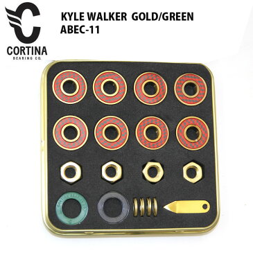 CORTINA BEARING コルチナ ベアリング KYLE WALKER GOLD/GREEN ABEC-11 CTB-003 スケボー スケートボード ストリート 【クエストン】