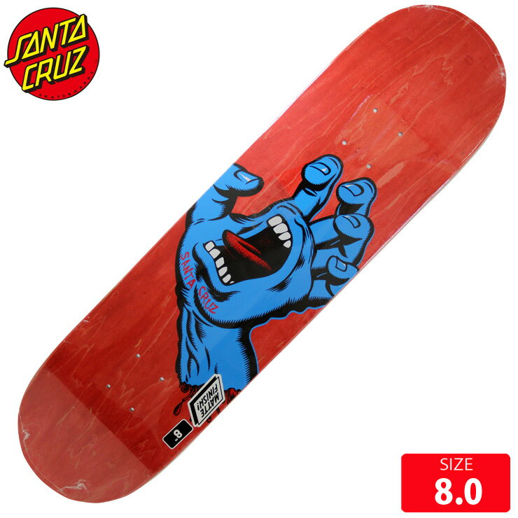 スケボー デッキ サンタクルズ SANTA CRUZ SCREAMIING HAND RED DECK 8.0 スケートボード【クエストン】