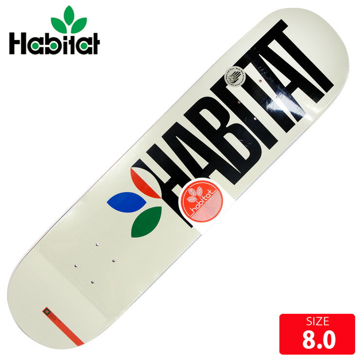 スケボー デッキ ハビタット HABITAT APEX BOLD WHITE TWIN DECK SIZE 8.0 スケートボード SKATEBOARD ..