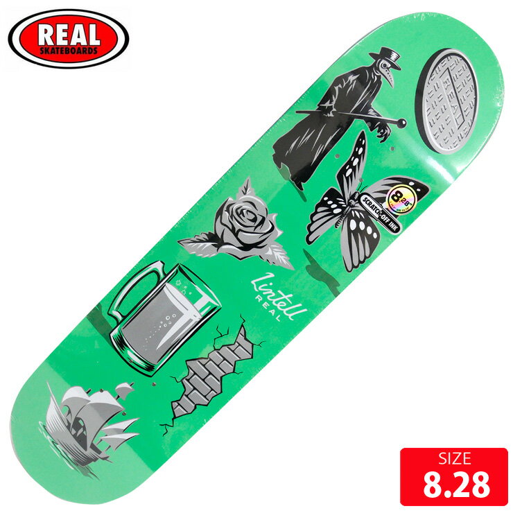 スケボー デッキ リアル REAL LINTELL REVELING DECK SIZE 8.28 スケートボード SKATEBOARD 24SM