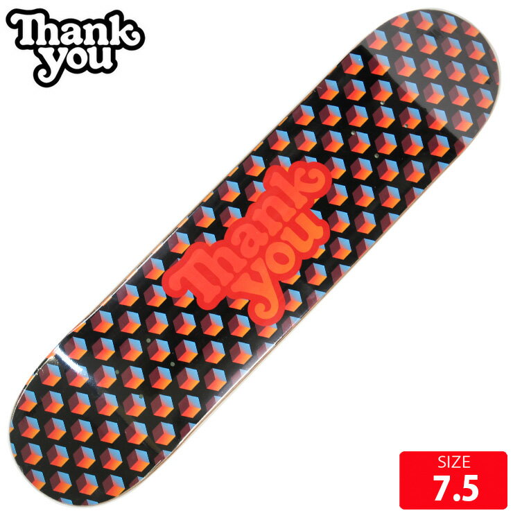 スケボー デッキ サンキューTHANK YOU CUBED LOGO DECK 7.5 スケートボード skateboard スケートボード 25FW