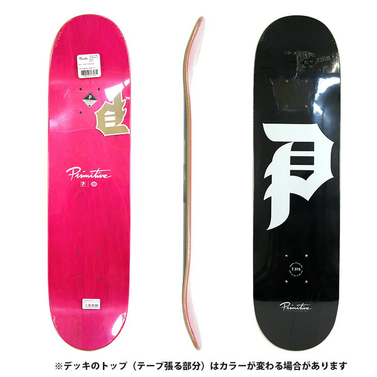 プリミティブ スケボー ジュニア デッキ PRIMITIVE DIRTY P CORE BLK DECK SIZE 7.3 スケートボード skateboard 26SS 2