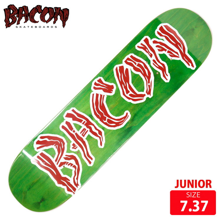 BRAND:BACON/ベーコンアメリカ・ポートランド発のデッキブランドMODEL:GRASSFIBER LOGO GREEN■SIZE 7.37長さ 71cm 幅 18.5cm ノーズ 16.5cm テール 15cm ホイルベース 30.5cm選べるグリップテープ付きTAPE:JESS UP , MOBGRIP ,PITBULLより選べます[BACON/ベーコン] アメリカ・ポートランド発のデッキブランド 100%USAにこだわる ハイクォリーティーな商品。
