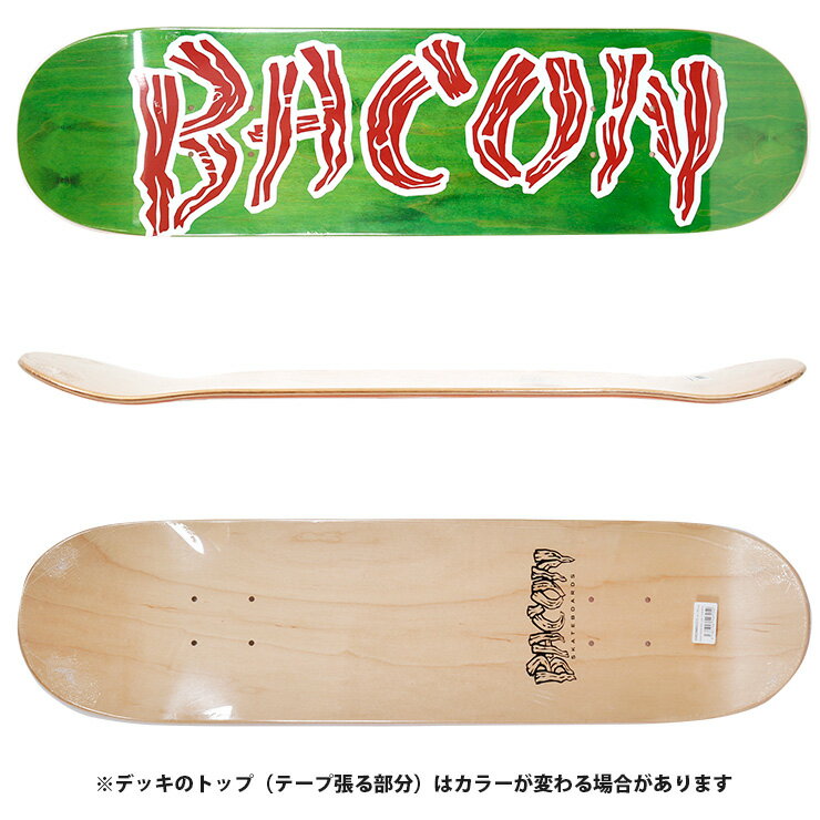 ジュニア スケボー デッキ ベーコン BACON GRASSFIBER LOGO DECK SIZE 7.37 skateb...