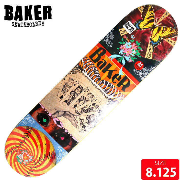 BRAND :BAKER ベイカーMODEL:RZ EPHEMERA■SIZE :8.125長さ 80cm 幅 20.5cm ノーズ 18cm テール 17cm ホイルベース 36.3cm選べるグリップテープ付き2001年にアンドリュー・レイノルズによってたちあげられた、「Baker」アンドリュー・レイノルズはスケボーのスキルはもちろん、スケボーのスタイルやあり方をストイックなまでに追求しているスケーターです。メインストリームを遠ざけながら彼の理想とするスケボーを彼の率いるBakerを通じてこれからも表現してくれることでしょう。