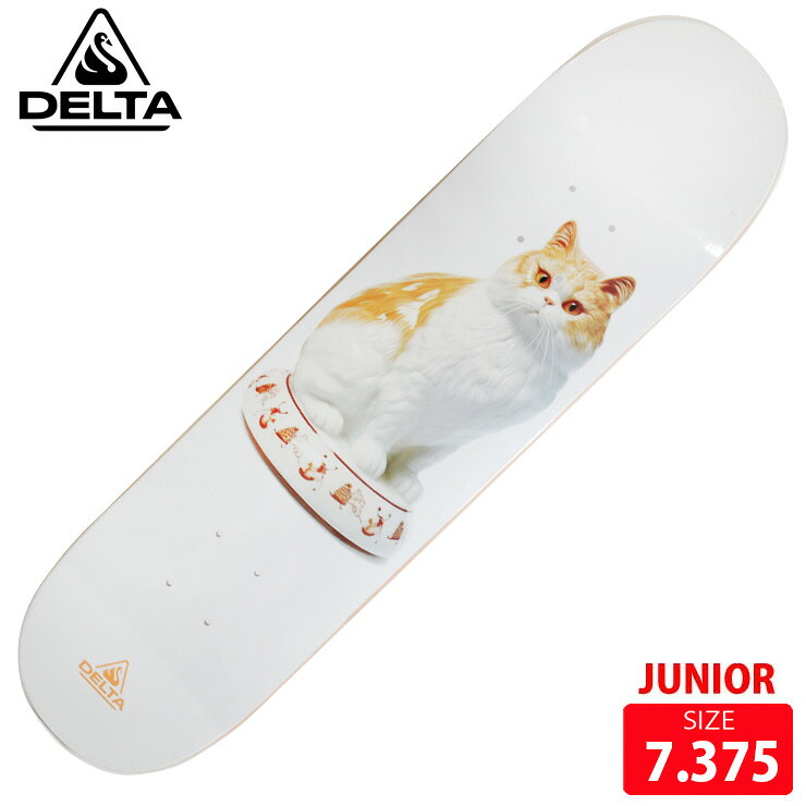 BRAND :DELTA SKATEBOARD/デルタ スケートボードスペイン発祥のDELTA SKATEBOARDSは、革新的な心を結集して新しい道を探求し経験を共有する活気に満ちたコミュニティですMODEL:Grandma Cat Orange■SIZE : 7.375 ジュニア長さ 74.4cm 幅 19cm ノーズ 17cm テール 16cm ホイルベース 31.5cm選べるグリップテープ付きTAPE: JESS UP , MOBGRIP , PITBULLからえらんで頂けます。DELTA SKATEBOARDSスペイン発祥のDELTA SKATEBOARDSは、革新的な心を結集して新しい道を探求し経験を共有する活気に満ちたコミュニティです。DELTAは、醜いアヒルの子から雄大な鳥への進化という古典的な物語へのオマージュである白鳥のロゴに象徴される変化と成長の精神を体現しています各デッキはエポキシ樹脂、7プライのカナディアン メープル、およびD-Light テクノロジー（グラスファイバーとカーボンファイバーの革新的な使用）で作られています。
