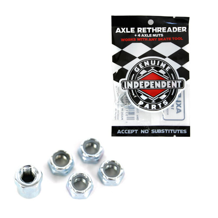 INDEPENDENT AXLE RETHEADER インディペンデント トラック用 アクスルナット 4個とネジきりSET