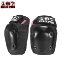 187 KILLER メンズプロテクター FLY KNEE PADS BLACK/BLACK 防具 スケートボード スケボー【クエストン】