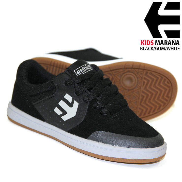 楽天QUESTONS -クエストン-ETNIES エトニーズ キッズ マラナ KIDS MARANA BLACK/GUM/WHITE ジュニア キッズ スケボー スニーカー