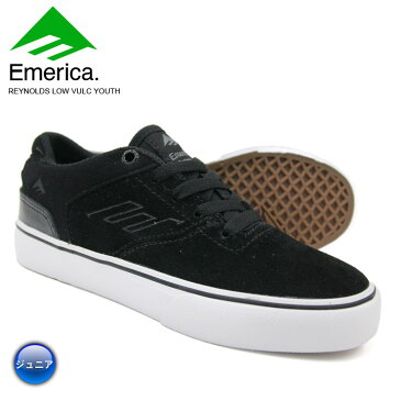 EMERICA エメリカ ジュニア スニーカー REYNOLDS LOW VULC YOUTH BLK/WHT/GUM スケート シューズ 【クエストン】