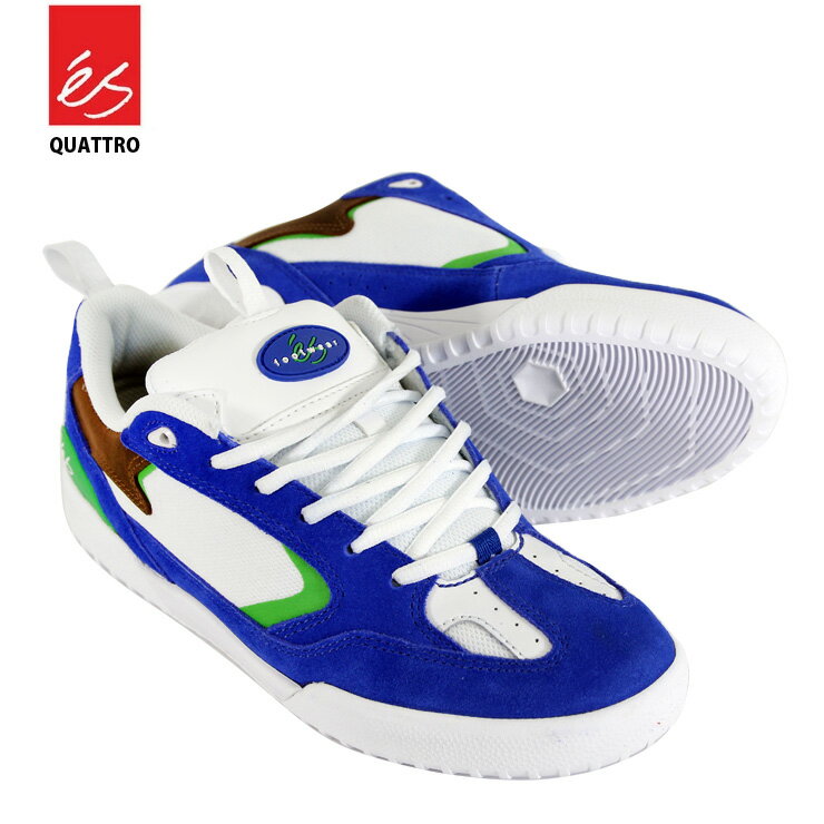 エス スケート シューズ クアトロ es QUATTRO BLUE/WHT SKATE SHOES スニーカー スケシュー 22SM