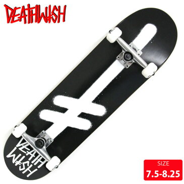 スケボー コンプリート DEATHWISH デスウィッシュ GANGLOGO BLK/WHT 7.5-8.25 スケートボード 【クエストン】