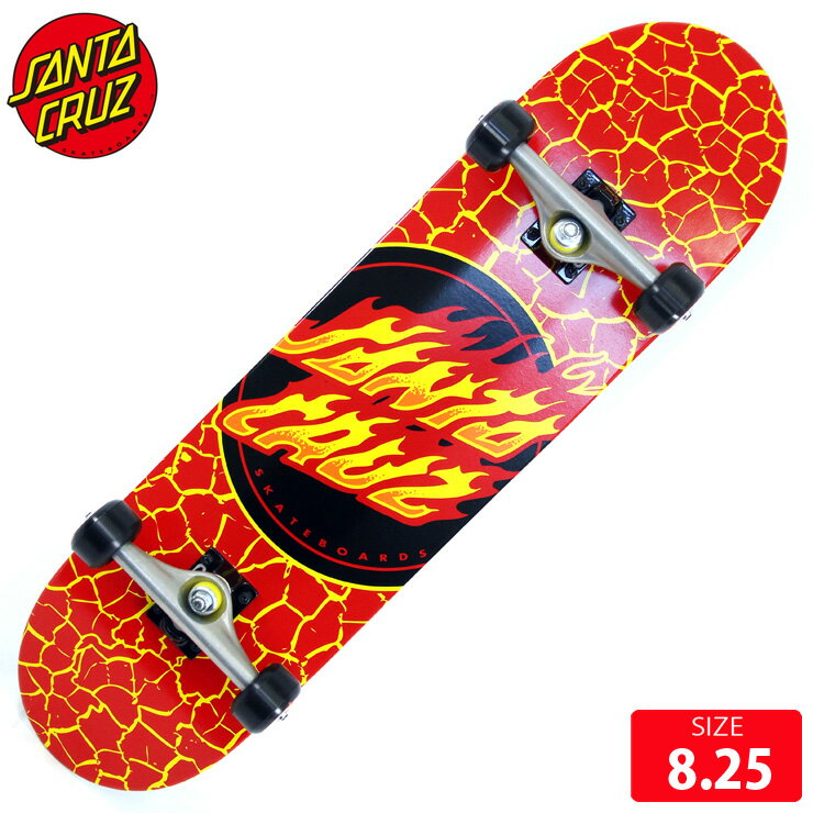 スケボー コンプリート サンタクルズ SANTA CRUZ FLAME DOT LARGE DECK SIZE 8.25 SKATEBOARD スケートボード 完成品