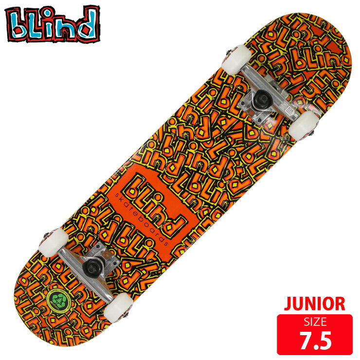 スケボー ジュニア コンプリート ブラインド BLIND OG Standard Out FP RED COMPLETE 7.5 SKATEBOARD スケートボード コンプリート 完成品【クエストン】