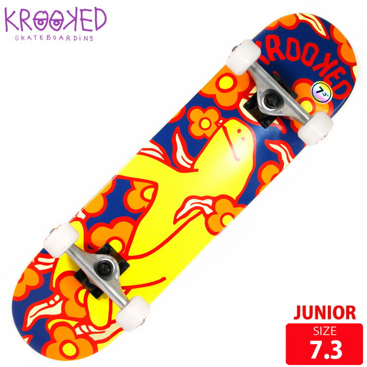 スケボージュニア コンプリート クルーキッド KROOKED COMPLETE SHAMOO VIBS MINI SIZE 7.3 スケートボード