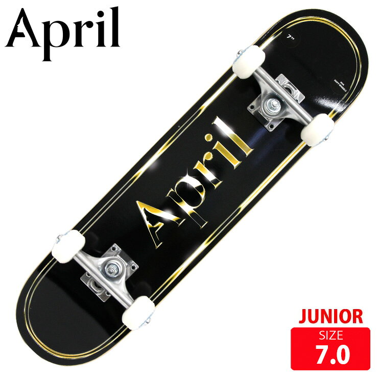 スケボー ジュニア コンプリート エイプリル APRIL GOLDEN BLACK OG LOGO MINI 7.0 COMPLETE コンプリ 完成品 スケートボード 26SM