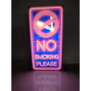 【LEDデザインライト】NO SMOKING PLEASE 禁煙 タバコ 電子タバコ タバコ禁止 看板 禁止看板 インテリア 雑貨 置物◆Lサイズ-1◆